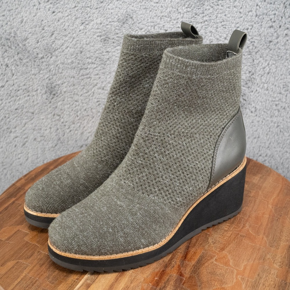 Sofft Women's Elaina Ankle Boots US Size 6.5 M Dark Gray Sweater Knit & Leather - Picture 3 of 8